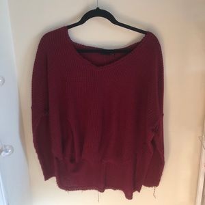 Waffle Knit UO oversized long sleeve sweater top